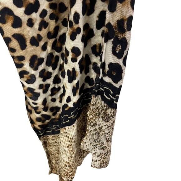 Chicos Womens Ruana Fusion Leopard Print Poncho Jacket Open Draped Top One Size - Picture 4 of 14